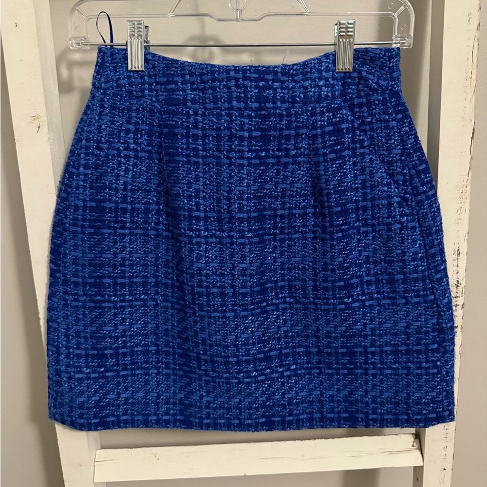 French Connection Blue Tweed Women's Skirt